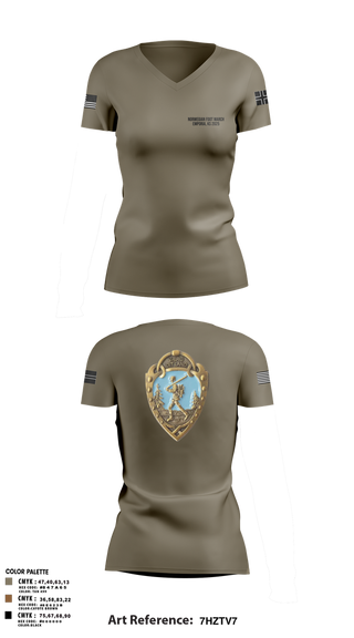 Womens Long Sleeve Vneck Shirt, 1-1 Attack Battalion, HHC, S2, Army, Teamtime, Team time, sublimation, custom sports apparel, team uniforms, spirit wear, spiritwear, sports uniforms, custom shirts, team store, custom team store, fundraiser sports, apparel fundraiser