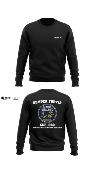 Crew Neck Sweatshirt, Charlie Company Pirates, Navy, Teamtime, Team time, sublimation, custom sports apparel, team uniforms, spirit wear, spiritwear, sports uniforms, custom shirts, team store, custom team store, fundraiser sports, apparel fundraiser