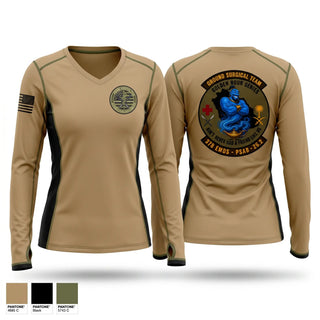 Womens Long Sleeve Vneck Shirt, 111th Ground Surgical Team, Air Force, Teamtime, Team time, sublimation, custom sports apparel, team uniforms, spirit wear, spiritwear, sports uniforms, custom shirts, team store, custom team store, fundraiser sports, apparel fundraiser