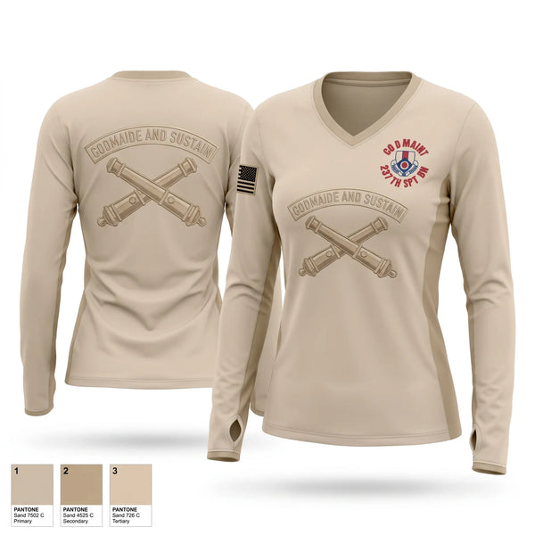 Womens Long Sleeve Vneck Shirt, A Battery 1-134th Field Artillery, Army, Teamtime, Team time, sublimation, custom sports apparel, team uniforms, spirit wear, spiritwear, sports uniforms, custom shirts, team store, custom team store, fundraiser sports, apparel fundraiser