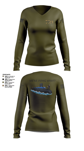 Womens Long Sleeve Vneck Shirt, USS JEFFERSON CITY, , Teamtime, Team time, sublimation, custom sports apparel, team uniforms, spirit wear, spiritwear, sports uniforms, custom shirts, team store, custom team store, fundraiser sports, apparel fundraiser