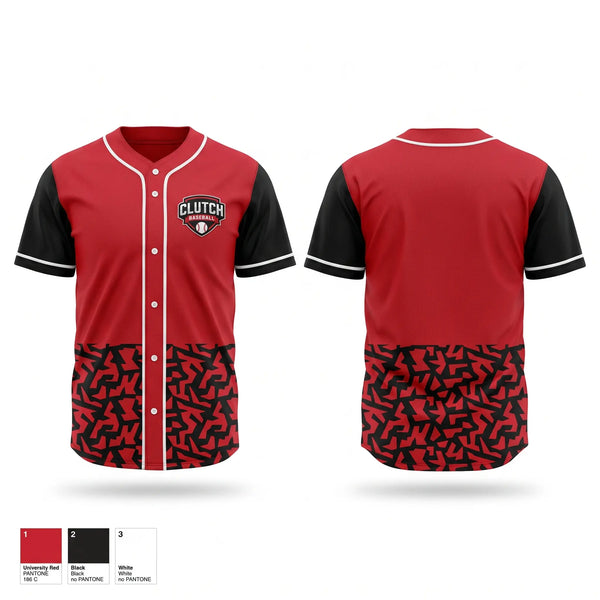 Full Button Baseball Jersey, Clutch, Baseball, Teamtime, Team time, sublimation, custom sports apparel, team uniforms, spirit wear, spiritwear, sports uniforms, custom shirts, team store, custom team store, fundraiser sports, apparel fundraiser