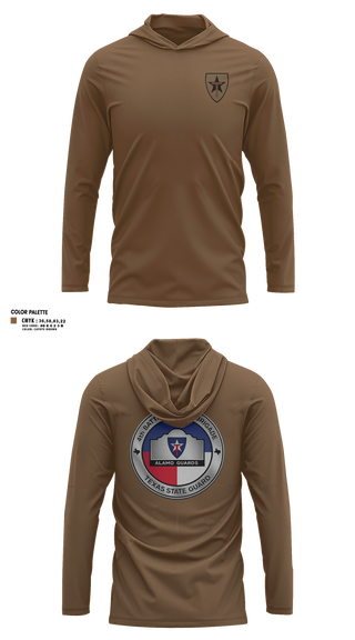 Long Sleeve Hooded Sun Shirt, Alamo guards, Army, Teamtime, Team time, sublimation, custom sports apparel, team uniforms, spirit wear, spiritwear, sports uniforms, custom shirts, team store, custom team store, fundraiser sports, apparel fundraiser