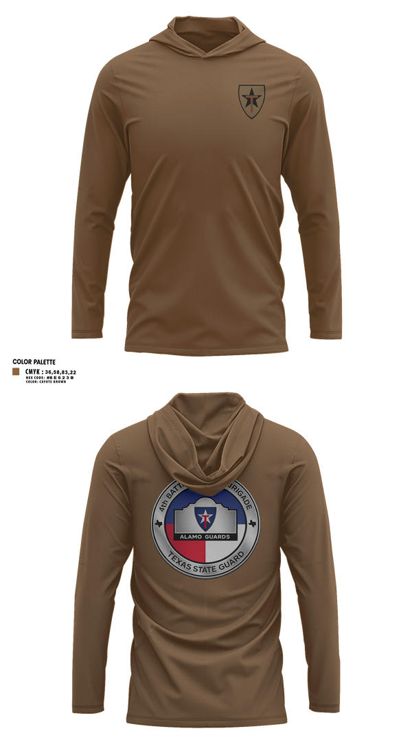 Long Sleeve Hooded Sun Shirt, Alamo guards, Army, Teamtime, Team time, sublimation, custom sports apparel, team uniforms, spirit wear, spiritwear, sports uniforms, custom shirts, team store, custom team store, fundraiser sports, apparel fundraiser