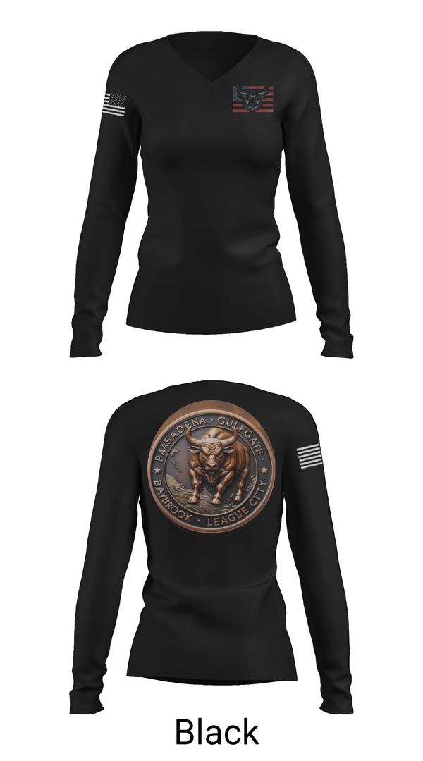 Womens Long Sleeve Vneck Shirt, Baybrook Army Recruiting Company, , Teamtime, Team time, sublimation, custom sports apparel, team uniforms, spirit wear, spiritwear, sports uniforms, custom shirts, team store, custom team store, fundraiser sports, apparel fundraiser