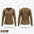 NCAGS 18625399 Women's Long Sleeve V-neck Shirt - 1