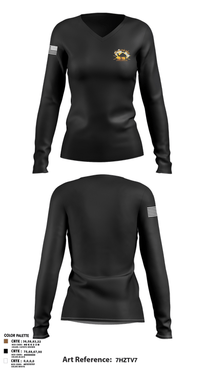 205th TPASE 28431201 Women's Long Sleeve V-neck Shirt - 3