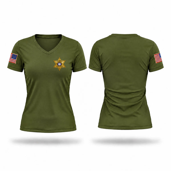 Womens Short Sleeve Vneck Shirt, Pointe Coupee Sheriff's Office, Police, Teamtime, Team time, sublimation, custom sports apparel, team uniforms, spirit wear, spiritwear, sports uniforms, custom shirts, team store, custom team store, fundraiser sports, apparel fundraiser
