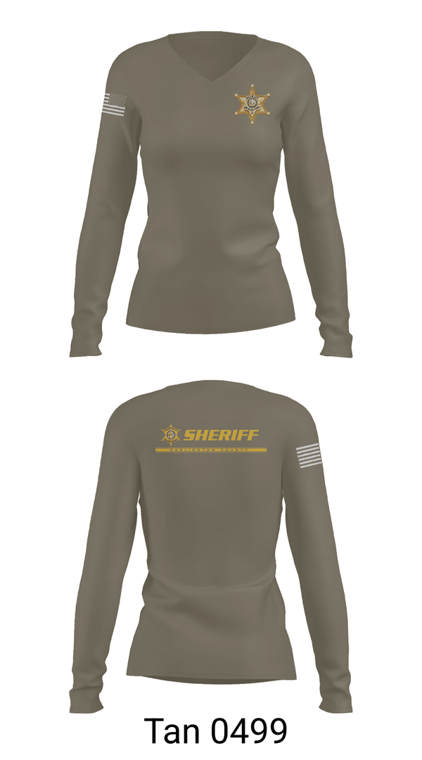 Womens Long Sleeve Vneck Shirt, Darlington County Sheriffs Office, Police, Teamtime, Team time, sublimation, custom sports apparel, team uniforms, spirit wear, spiritwear, sports uniforms, custom shirts, team store, custom team store, fundraiser sports, apparel fundraiser