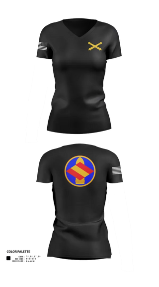 Womens Short Sleeve Vneck Shirt, HQ 142 FA BDE, National Guard, Teamtime, Team time, sublimation, custom sports apparel, team uniforms, spirit wear, spiritwear, sports uniforms, custom shirts, team store, custom team store, fundraiser sports, apparel fundraiser