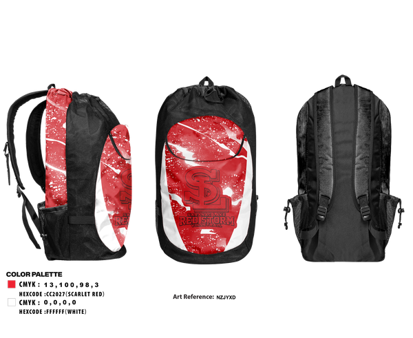 Gear Bag, Saranac Lake Red Storm Volleyball, Women's Volleyball, Teamtime, Team time, sublimation, custom sports apparel, team uniforms, spirit wear, spiritwear, sports uniforms, custom shirts, team store, custom team store, fundraiser sports, apparel fundraiser