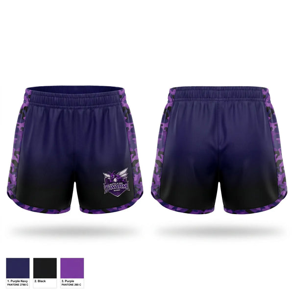 Womens Shorts, North Shore Swarm Rugby, Rugby, Teamtime, Team time, sublimation, custom sports apparel, team uniforms, spirit wear, spiritwear, sports uniforms, custom shirts, team store, custom team store, fundraiser sports, apparel fundraiser