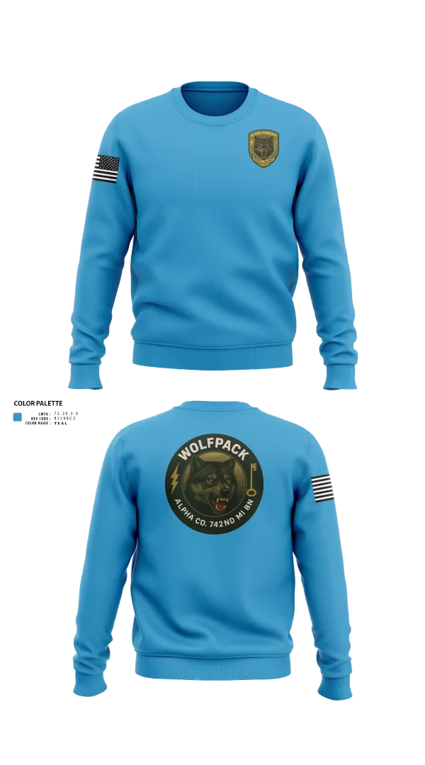 Crew Neck Sweatshirt, Alpha Company, 742nd MI BN, , Teamtime, Team time, sublimation, custom sports apparel, team uniforms, spirit wear, spiritwear, sports uniforms, custom shirts, team store, custom team store, fundraiser sports, apparel fundraiser