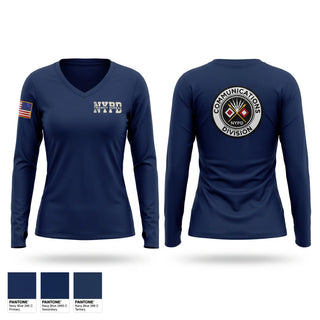 Womens Long Sleeve Vneck Shirt, Communication Division, Police, Teamtime, Team time, sublimation, custom sports apparel, team uniforms, spirit wear, spiritwear, sports uniforms, custom shirts, team store, custom team store, fundraiser sports, apparel fundraiser