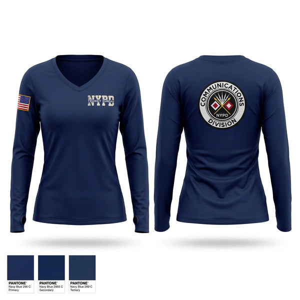 Womens Long Sleeve Vneck Shirt, Communication Division, Police, Teamtime, Team time, sublimation, custom sports apparel, team uniforms, spirit wear, spiritwear, sports uniforms, custom shirts, team store, custom team store, fundraiser sports, apparel fundraiser