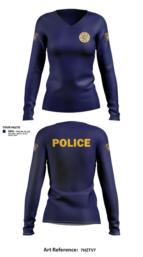 Womens Long Sleeve Vneck Shirt, Skiatook Police Department, Police, Teamtime, Team time, sublimation, custom sports apparel, team uniforms, spirit wear, spiritwear, sports uniforms, custom shirts, team store, custom team store, fundraiser sports, apparel fundraiser