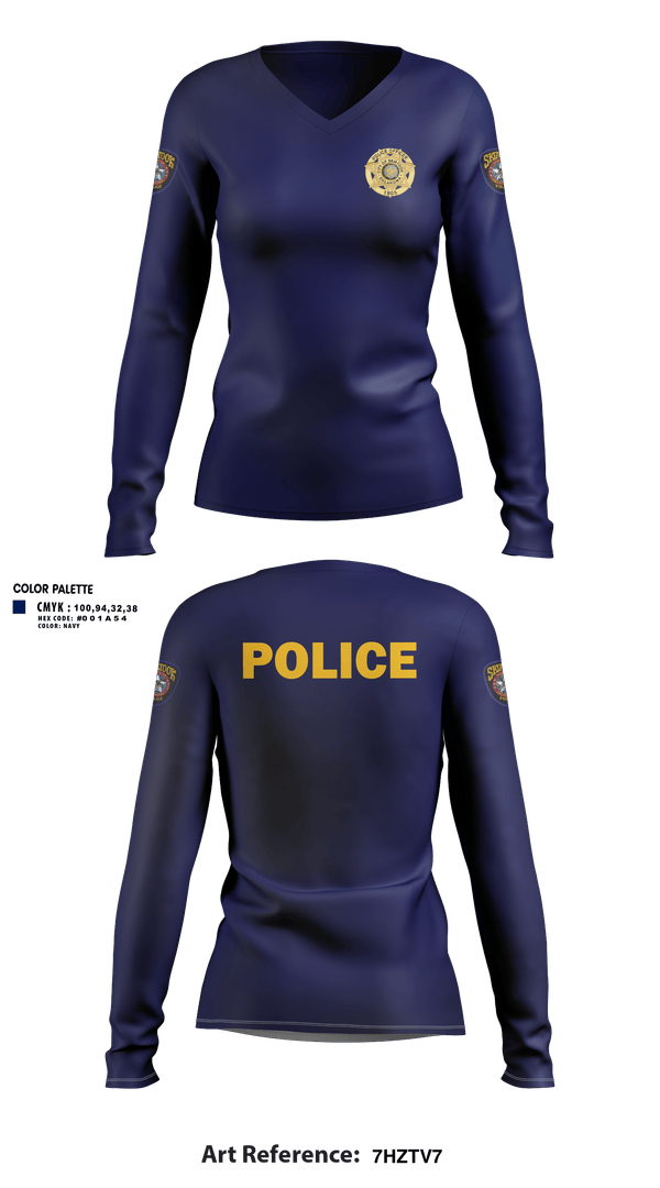 Womens Long Sleeve Vneck Shirt, Skiatook Police Department, Police, Teamtime, Team time, sublimation, custom sports apparel, team uniforms, spirit wear, spiritwear, sports uniforms, custom shirts, team store, custom team store, fundraiser sports, apparel fundraiser