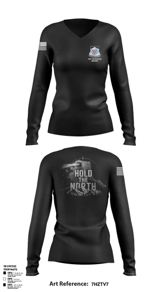 Womens Long Sleeve Vneck Shirt, 106th IEW Battalion, Army, Teamtime, Team time, sublimation, custom sports apparel, team uniforms, spirit wear, spiritwear, sports uniforms, custom shirts, team store, custom team store, fundraiser sports, apparel fundraiser