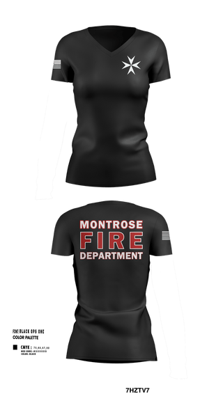Womens Short Sleeve Vneck Shirt, MONTROSE FIRE DEPARTMENT, Fire Department, Teamtime, Team time, sublimation, custom sports apparel, team uniforms, spirit wear, spiritwear, sports uniforms, custom shirts, team store, custom team store, fundraiser sports, apparel fundraiser