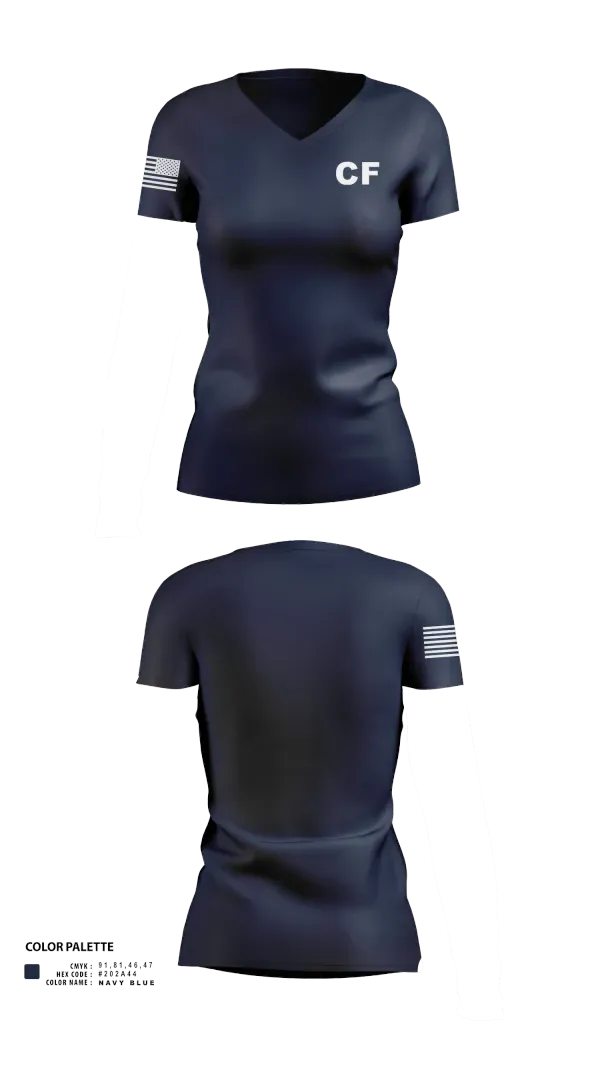Womens Short Sleeve Vneck Shirt, CF, Navy, Teamtime, Team time, sublimation, custom sports apparel, team uniforms, spirit wear, spiritwear, sports uniforms, custom shirts, team store, custom team store, fundraiser sports, apparel fundraiser