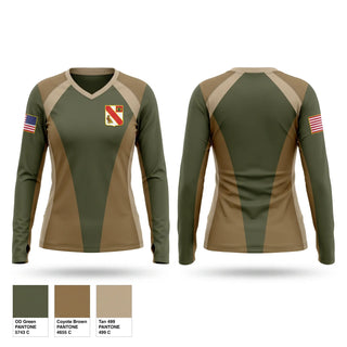 Womens Long Sleeve Vneck Shirt, C Battery 21st Field Artillery MLRS, Army, Teamtime, Team time, sublimation, custom sports apparel, team uniforms, spirit wear, spiritwear, sports uniforms, custom shirts, team store, custom team store, fundraiser sports, apparel fundraiser