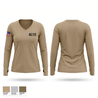 Womens Long Sleeve Vneck Shirt, 48 FIS, Air Force, Teamtime, Team time, sublimation, custom sports apparel, team uniforms, spirit wear, spiritwear, sports uniforms, custom shirts, team store, custom team store, fundraiser sports, apparel fundraiser