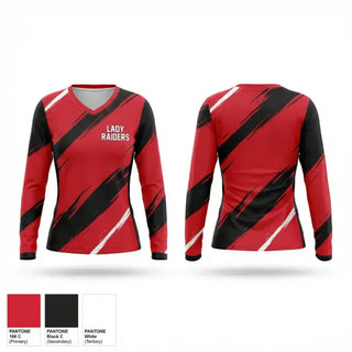 Womens Long Sleeve Vneck Shirt, Lady raiders, Softball, Teamtime, Team time, sublimation, custom sports apparel, team uniforms, spirit wear, spiritwear, sports uniforms, custom shirts, team store, custom team store, fundraiser sports, apparel fundraiser