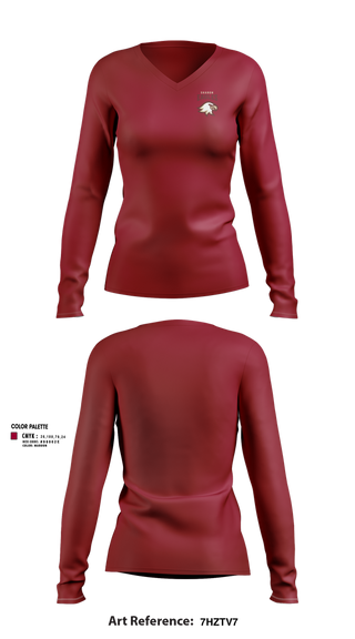 Womens Long Sleeve Vneck Shirt, Sharon Eagles Swimming, Swimming, Teamtime, Team time, sublimation, custom sports apparel, team uniforms, spirit wear, spiritwear, sports uniforms, custom shirts, team store, custom team store, fundraiser sports, apparel fundraiser