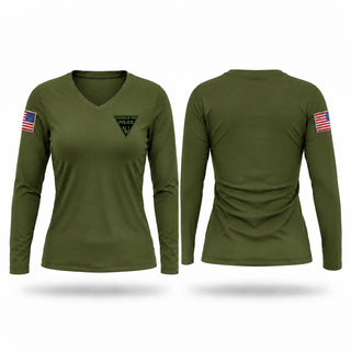 Womens Long Sleeve Vneck Shirt, Franklin Township Police Department, Police, Teamtime, Team time, sublimation, custom sports apparel, team uniforms, spirit wear, spiritwear, sports uniforms, custom shirts, team store, custom team store, fundraiser sports, apparel fundraiser