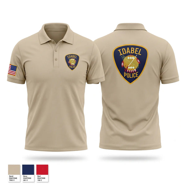 Short Sleeve Performance Polo, Idabel police, Police, Teamtime, Team time, sublimation, custom sports apparel, team uniforms, spirit wear, spiritwear, sports uniforms, custom shirts, team store, custom team store, fundraiser sports, apparel fundraiser