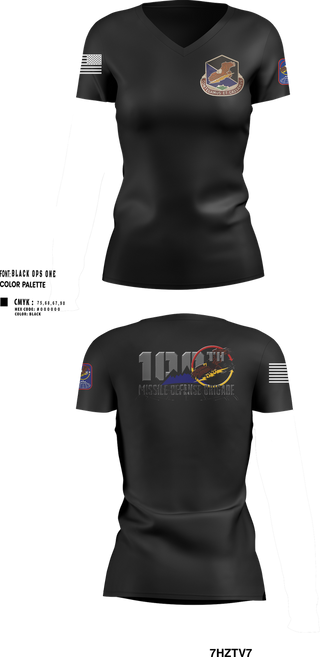 Womens Short Sleeve Vneck Shirt, 100th Missile Defense Brigade, , Teamtime, Team time, sublimation, custom sports apparel, team uniforms, spirit wear, spiritwear, sports uniforms, custom shirts, team store, custom team store, fundraiser sports, apparel fundraiser