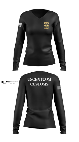 Womens Long Sleeve Vneck Shirt, 229th MP CO, Army, Teamtime, Team time, sublimation, custom sports apparel, team uniforms, spirit wear, spiritwear, sports uniforms, custom shirts, team store, custom team store, fundraiser sports, apparel fundraiser