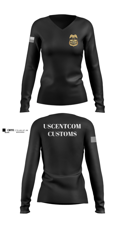 229th MP CO Women's Long Sleeve V-neck Shirt - 100