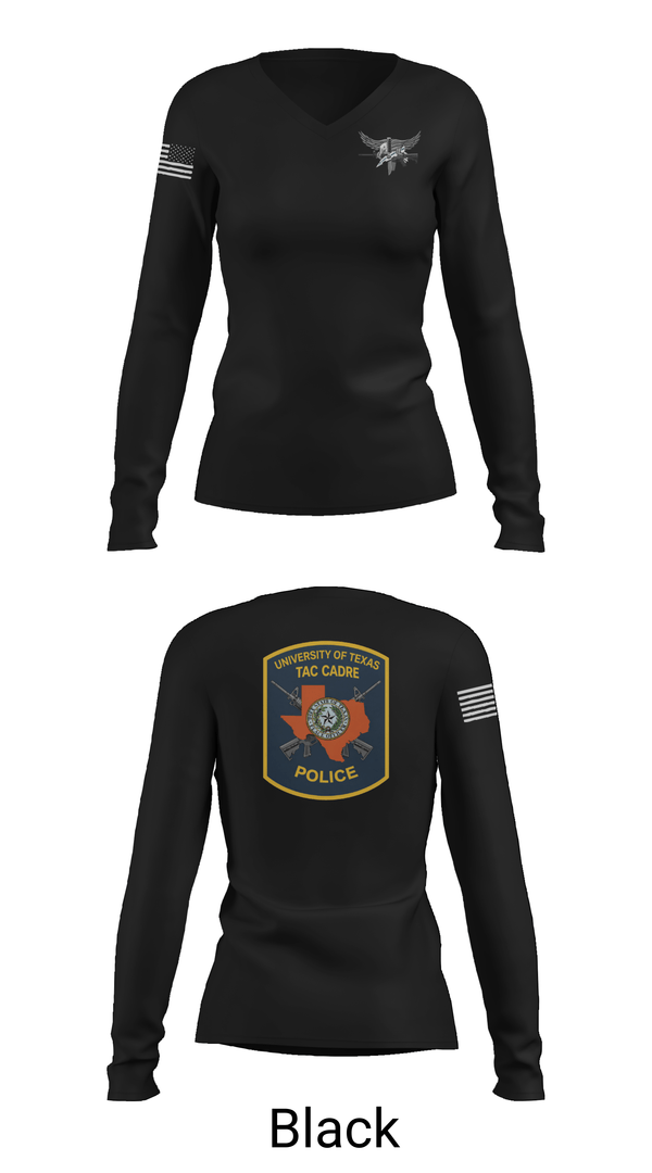 Womens Long Sleeve Vneck Shirt, Tac Cadre, Police, Teamtime, Team time, sublimation, custom sports apparel, team uniforms, spirit wear, spiritwear, sports uniforms, custom shirts, team store, custom team store, fundraiser sports, apparel fundraiser