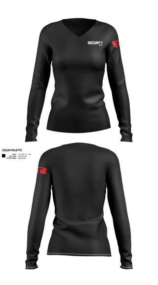 Womens Long Sleeve Vneck Shirt, Talos Security, , Teamtime, Team time, sublimation, custom sports apparel, team uniforms, spirit wear, spiritwear, sports uniforms, custom shirts, team store, custom team store, fundraiser sports, apparel fundraiser