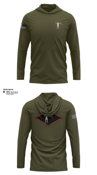 Long Sleeve Performance Shirt with hood, BTRY C, 2d LAAD Bn, Marines, Teamtime, Team time, sublimation, custom sports apparel, team uniforms, spirit wear, spiritwear, sports uniforms, custom shirts, team store, custom team store, fundraiser sports, apparel fundraiser