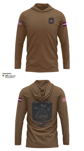 Long Sleeve Performance Shirt with hood, C Co 2-1 Dustoff, Army, Teamtime, Team time, sublimation, custom sports apparel, team uniforms, spirit wear, spiritwear, sports uniforms, custom shirts, team store, custom team store, fundraiser sports, apparel fundraiser