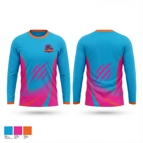 Long Sleeve Performance Shirt, HELLHOUNDS, Baseball, Teamtime, Team time, sublimation, custom sports apparel, team uniforms, spirit wear, spiritwear, sports uniforms, custom shirts, team store, custom team store, fundraiser sports, apparel fundraiser