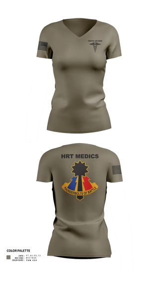 Womens Short Sleeve Vneck Shirt, 194th AR BDE HRT Medics, Army, Teamtime, Team time, sublimation, custom sports apparel, team uniforms, spirit wear, spiritwear, sports uniforms, custom shirts, team store, custom team store, fundraiser sports, apparel fundraiser