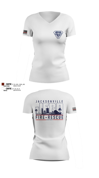 Womens Short Sleeve Vneck Shirt, JFRD Critical Care Team, Fire Department, Teamtime, Team time, sublimation, custom sports apparel, team uniforms, spirit wear, spiritwear, sports uniforms, custom shirts, team store, custom team store, fundraiser sports, apparel fundraiser