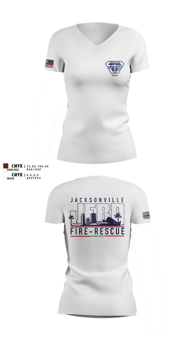 JFRD Critical Care Team 81495664 Women's Short Sleeve V-neck Shirt - 7