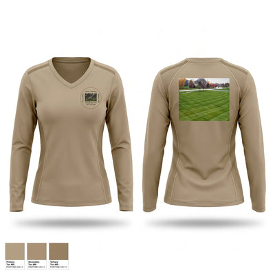 Mowing Women's Long Sleeve V-neck Shirt - 1