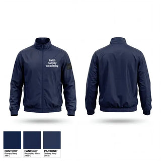 Windbreaker, Faith Family Academy, Navy, Teamtime, Team time, sublimation, custom sports apparel, team uniforms, spirit wear, spiritwear, sports uniforms, custom shirts, team store, custom team store, fundraiser sports, apparel fundraiser