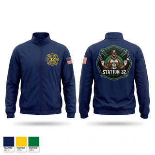 Windbreaker, Engine 32, Fire Department, Teamtime, Team time, sublimation, custom sports apparel, team uniforms, spirit wear, spiritwear, sports uniforms, custom shirts, team store, custom team store, fundraiser sports, apparel fundraiser