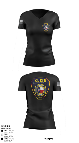 Womens Short Sleeve Vneck Shirt, Klein Fire Department Station 33, Fire Department, Teamtime, Team time, sublimation, custom sports apparel, team uniforms, spirit wear, spiritwear, sports uniforms, custom shirts, team store, custom team store, fundraiser sports, apparel fundraiser