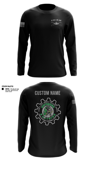 Long Sleeve Performance Shirt, E CO 1-81 AR, 194th AR BDE, Army, Teamtime, Team time, sublimation, custom sports apparel, team uniforms, spirit wear, spiritwear, sports uniforms, custom shirts, team store, custom team store, fundraiser sports, apparel fundraiser