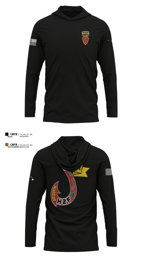 Long Sleeve Hooded Sun Shirt, H2F, 2nd Mobile Brigade, 25th Infantry Division, Army, Teamtime, Team time, sublimation, custom sports apparel, team uniforms, spirit wear, spiritwear, sports uniforms, custom shirts, team store, custom team store, fundraiser sports, apparel fundraiser