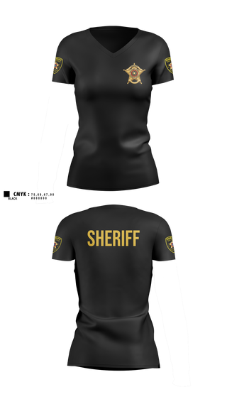 Womens Short Sleeve Vneck Shirt, San Jacinto County Sheriff's Office, Police, Teamtime, Team time, sublimation, custom sports apparel, team uniforms, spirit wear, spiritwear, sports uniforms, custom shirts, team store, custom team store, fundraiser sports, apparel fundraiser