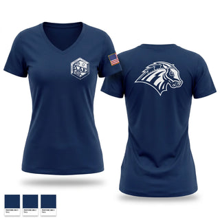 Womens Short Sleeve Vneck Shirt, American Criminal Justice Association, Police, Teamtime, Team time, sublimation, custom sports apparel, team uniforms, spirit wear, spiritwear, sports uniforms, custom shirts, team store, custom team store, fundraiser sports, apparel fundraiser