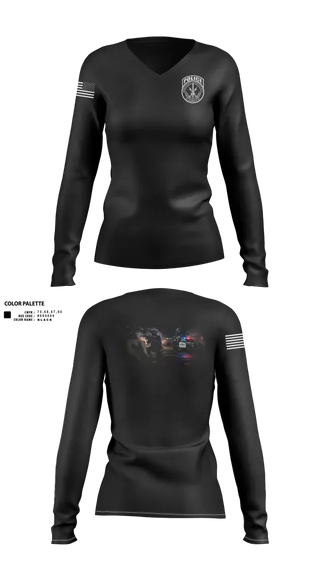 Womens Long Sleeve Vneck Shirt, Emergency Service Unit, Police, Teamtime, Team time, sublimation, custom sports apparel, team uniforms, spirit wear, spiritwear, sports uniforms, custom shirts, team store, custom team store, fundraiser sports, apparel fundraiser
